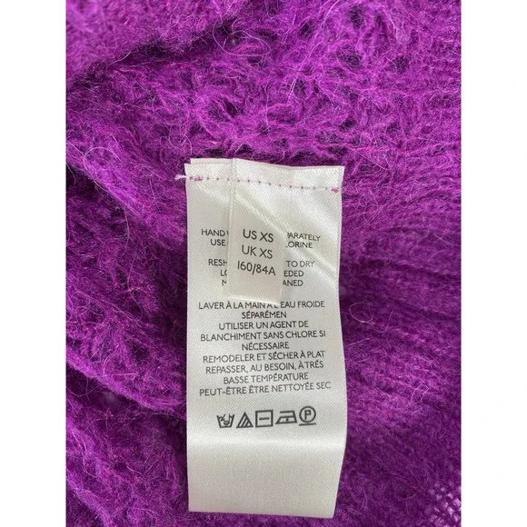 NEW Free People Women’s Purple Orchid Knit Lulu Oversize Sweater - XS - Picture 4 of 6